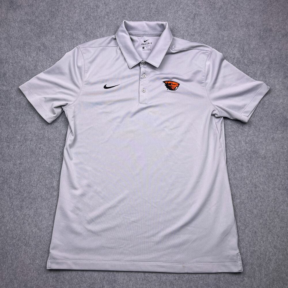 Nike Dri-Fit Oregon State Beavers Polo Shirt Mens Medium Gray NCAA Football